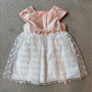 Mia Mimi Pink and White polka dot tulle Baby Dress